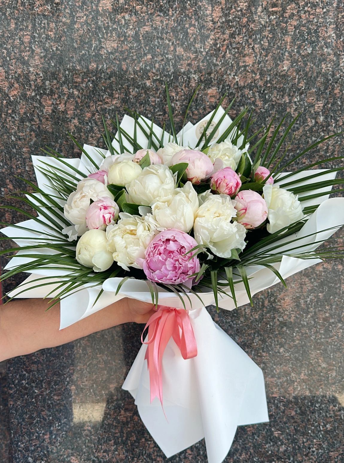 20Li’pembe&Beyaz Şakayık Buketi