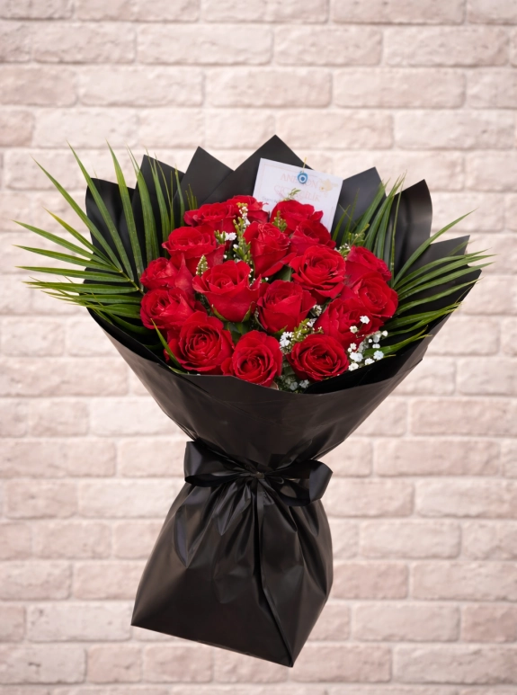 21 Li̇ Kirmizi Gül Buketi̇