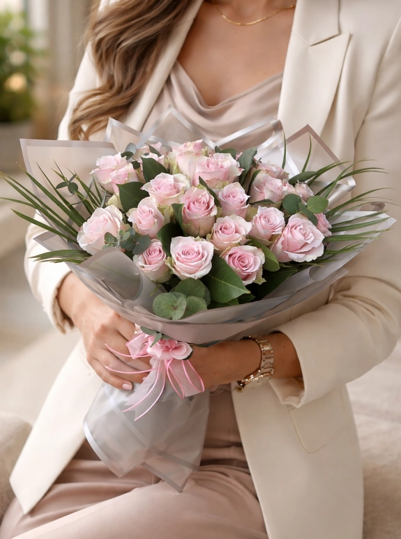 21 Pembe Gül Buketi̇