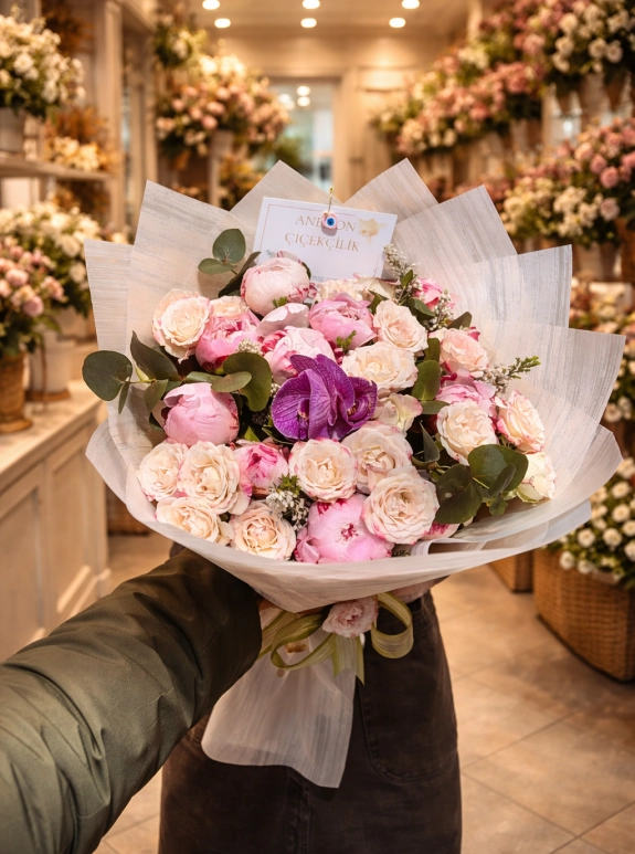 Şakayık&Çardak Gül Buketi